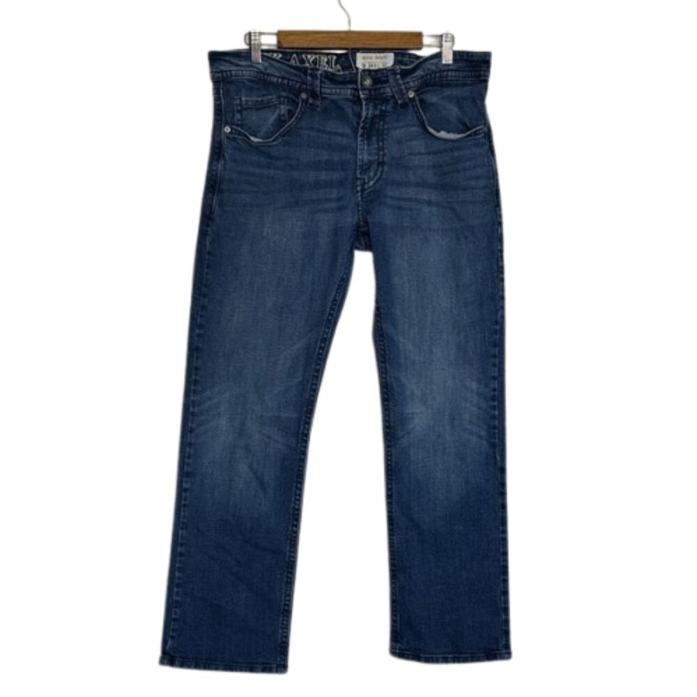 T.K. Axel Slim Boot Cut Stretch Denim Jeans Mens 34/32 Denim Cowboy Ranch Rodeo